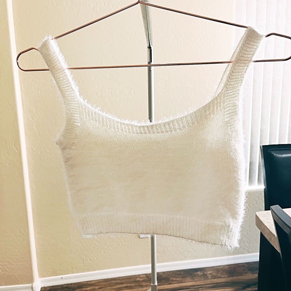 Shein false fur crop top